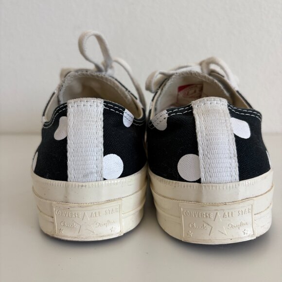 CONVERSE x CDG Size M9 / W11 Chuck 70 Polka Dot Sneakers Black - Picture 4 of 11